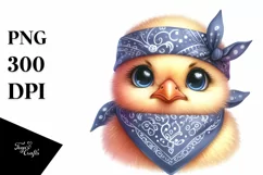 Confused Goofy Chick Bandana Clipart Product Image 1
