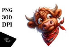 Playful Highland Cow with Rolling Eyes PNG Product Image 1