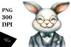 Washed Watercolor Bunny Portrait Product Image 3