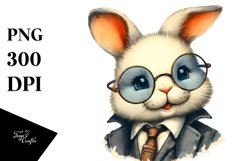 Washed Watercolor Bunny Portrait Product Image 1