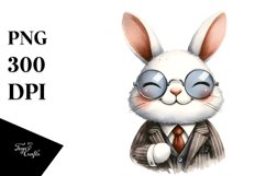 Washed Watercolor Bunny Portrait Product Image 1