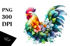 Vibrant Watercolor Chicken, 20 oz Tumbler Product Image 1