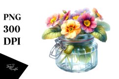 Abstract Jar with Primrose | Clipart Product Image 3
