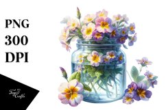 Abstract Jar with Primrose | Clipart Product Image 3