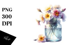 Abstract Jar with Primrose | Clipart Product Image 3