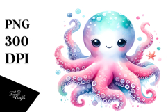 Cute Baby Octopus PNG Product Image 1