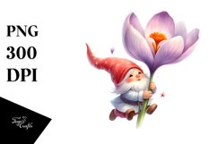 Cute Small Gnome Holding Crocus | Sublimation | Clipart Product Image 3