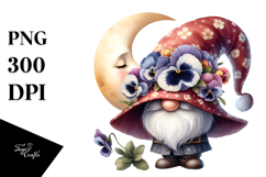 Gnome with Delphinium, High Resolution PNG Product Image 1
