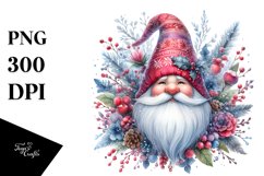 Detailed Vibrant Watercolor Winter Gnome PNG Product Image 3