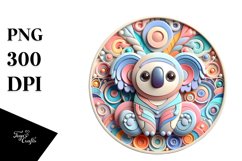 Colorful Koala Ornament PNG Product Image 1