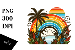 Retro Tropical Rainbow, PNG Product Image 1