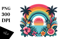 Retro Tropical Rainbow, PNG Product Image 1