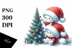 Baby Snowman Santa Hat PNG Product Image 1