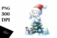 Baby Snowman Santa Hat PNG Product Image 1