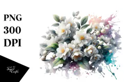 Jasmine Splash Watercolor, Transparent PNG Product Image 1