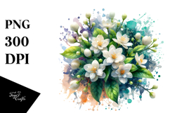 Jasmine Splash Watercolor, Transparent PNG Product Image 1