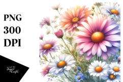 Watercolor Floral Frame with Hawaiian Flowers | Clipart Product Image 1