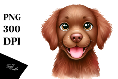 Joyful Chesapeake Bay Retriever Cartoon PNG Product Image 1