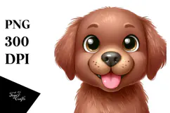 Cheerful Chesapeake Bay Retriever Cartoon PNG Product Image 1