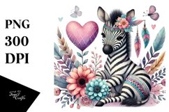 Boho Zebra in Digital Painting PNG Product Image 1