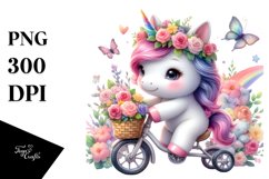 Baby Unicorn Cycling Pastel Art Product Image 3