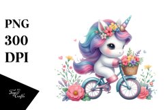 Baby Unicorn Cycling Pastel Art Product Image 3