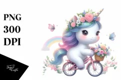 Baby Unicorn Cycling Pastel Art Product Image 3