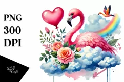 Flamingo in Digital Painting PNG Product Image 1