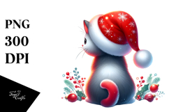Vibrant Cat with Christmas Decorations PNG Product Image 1