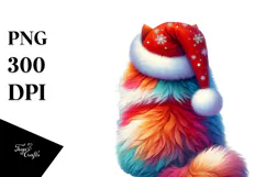 Vibrant Cat beside Christmas Decorations, Transparent PNG Product Image 1