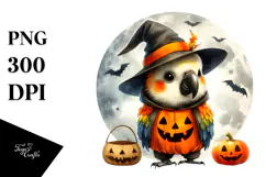 Cute Baby Macaw for Halloween PNG Product Image 1