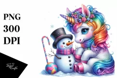 Baby Unicorn Snowman PNG Product Image 1