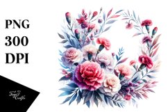 Vibrant Floral Frame with Carnation PNG Product Image 3