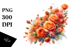 Vibrant Orange Roses, High-Quality PNG Product Image 1