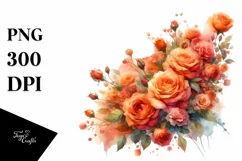 Vibrant Orange Roses, High-Quality PNG Product Image 1