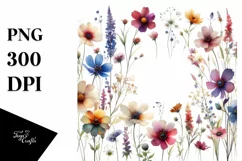 Colorful Wild Flowers | Watercolor Clipart Product Image 3