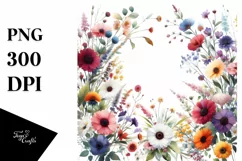 Colorful Wild Flowers | Watercolor Clipart Product Image 1