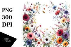 Colorful Wild Flowers | Watercolor Clipart Product Image 1