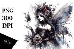 Gothic Fairy Baby Deer | Watercolor Clipart Product Image 1
