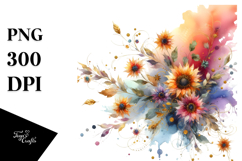 Vibrant Abstract with Sunflower | Sublimation Clipart Product Image 1