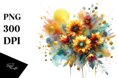 Vibrant Abstract with Sunflower | Sublimation Clipart Product Image 1