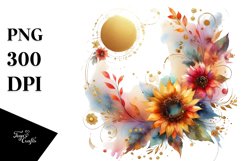 Vibrant Abstract with Sunflower | Sublimation Clipart Product Image 3