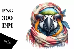 Detailed Macaw Silk Scarf Smiling | Clipart Product Image 1