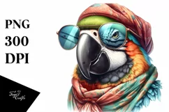 Detailed Macaw Silk Scarf Smiling | Clipart Product Image 3