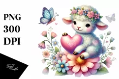 Adorned Lamb in Digital Painting PNG Product Image 1