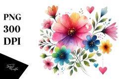 Digital Painting of Washed Watercolor Flower Product Image 1