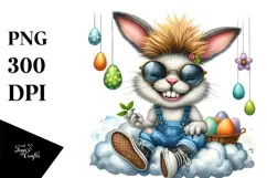 Bunny with Goofy Haircut and Teeth PNG Product Image 1