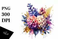 bouquet with Splash and Hyacinth | Sublimation | Clipart Product Image 3