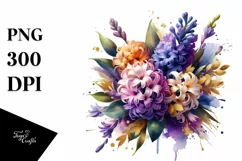 bouquet with Splash and Hyacinth | Sublimation | Clipart Product Image 3