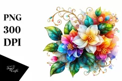 Watercolor Luxury Flower Love Splash Clipart Product Image 1